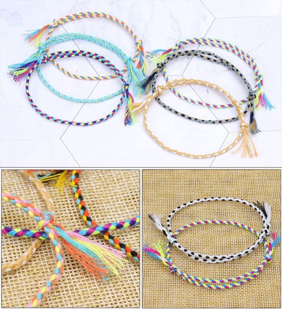 30 Pcs Handmade Woven Wrap Friendship Braided Bracelet for Women Colorful Wrist Cord Adjustable Birthday Gifts-Party Favors