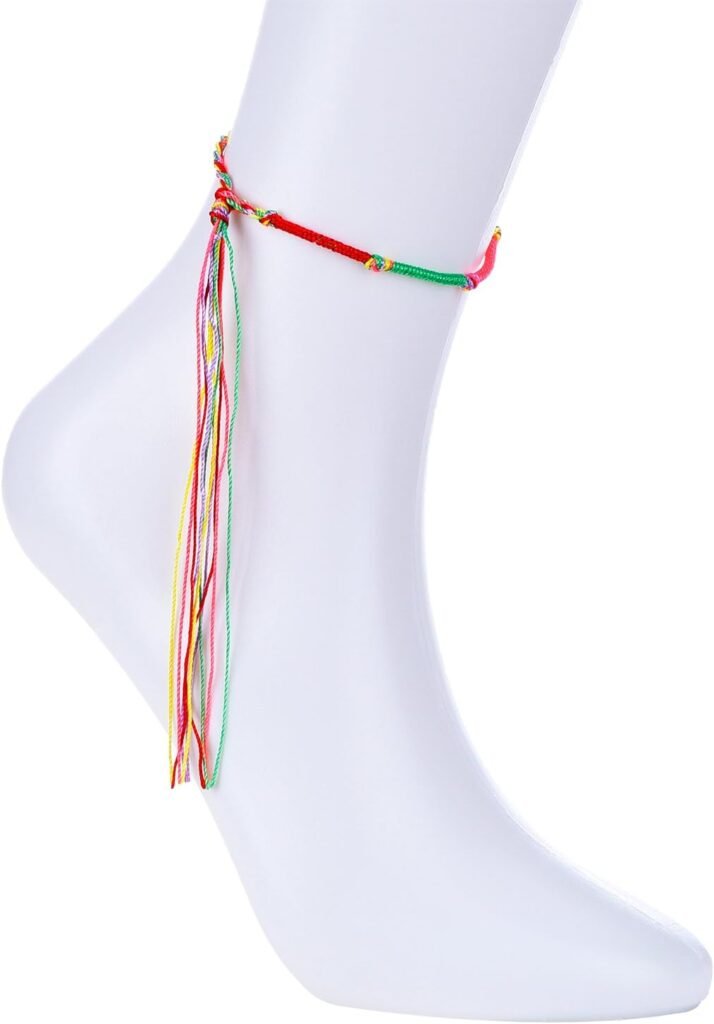 Hotop 30 Pcs Handmade Braided String Bracelets Colorful Friendship Cords Thread Bracelet for Wrist Ankle Women Girls Kids Men Gift