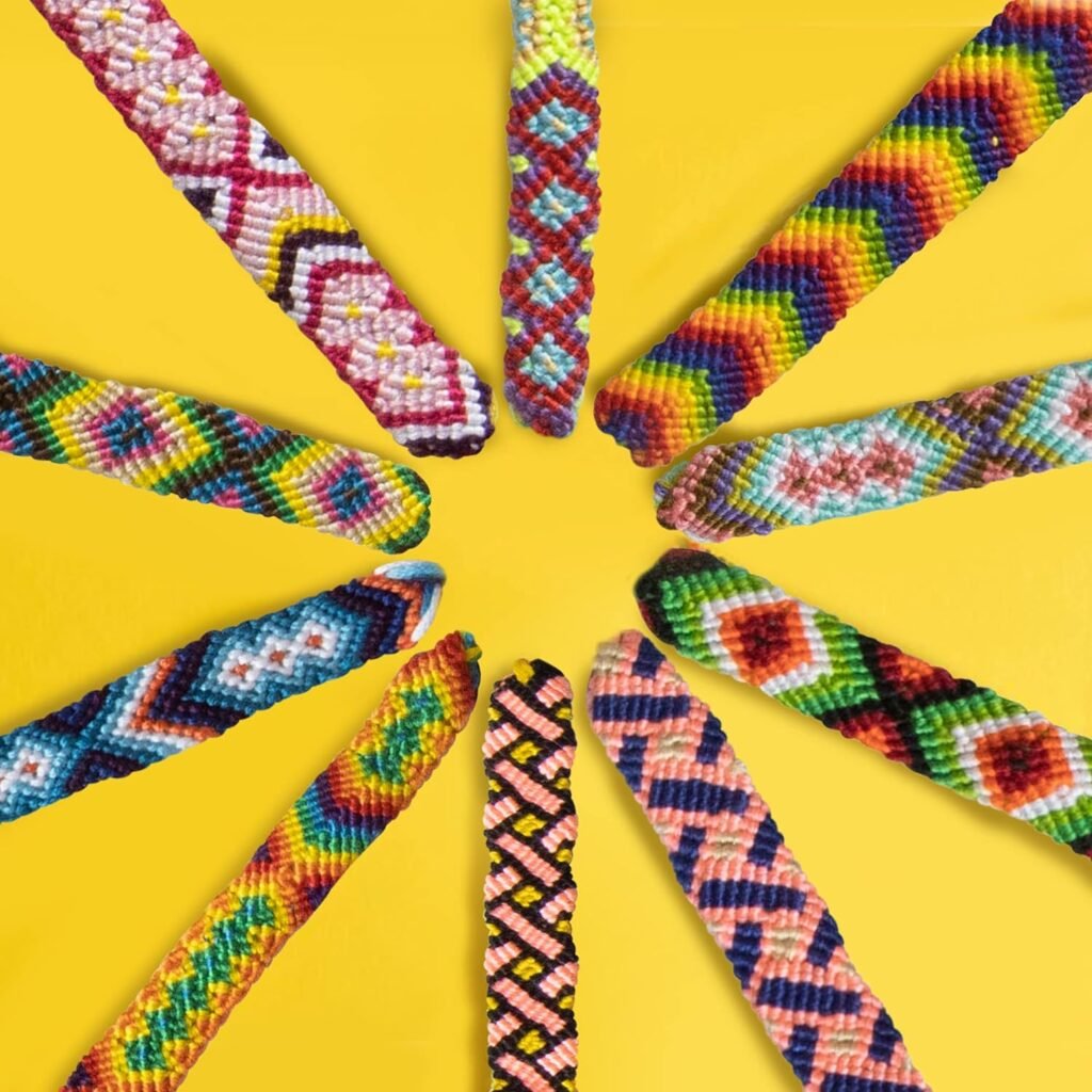 Novelty Place 10 Pcs Woven Bracelet Bulk for Women, Kids  Girls - Nepal Style Friendship Bracelets Handmade Braided Rope Wrist String Chain (Random Colors  Patterns)