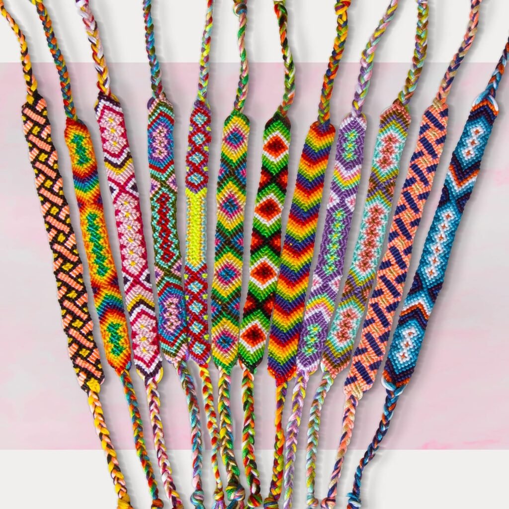 Novelty Place 10 Pcs Woven Bracelet Bulk for Women, Kids  Girls - Nepal Style Friendship Bracelets Handmade Braided Rope Wrist String Chain (Random Colors  Patterns)