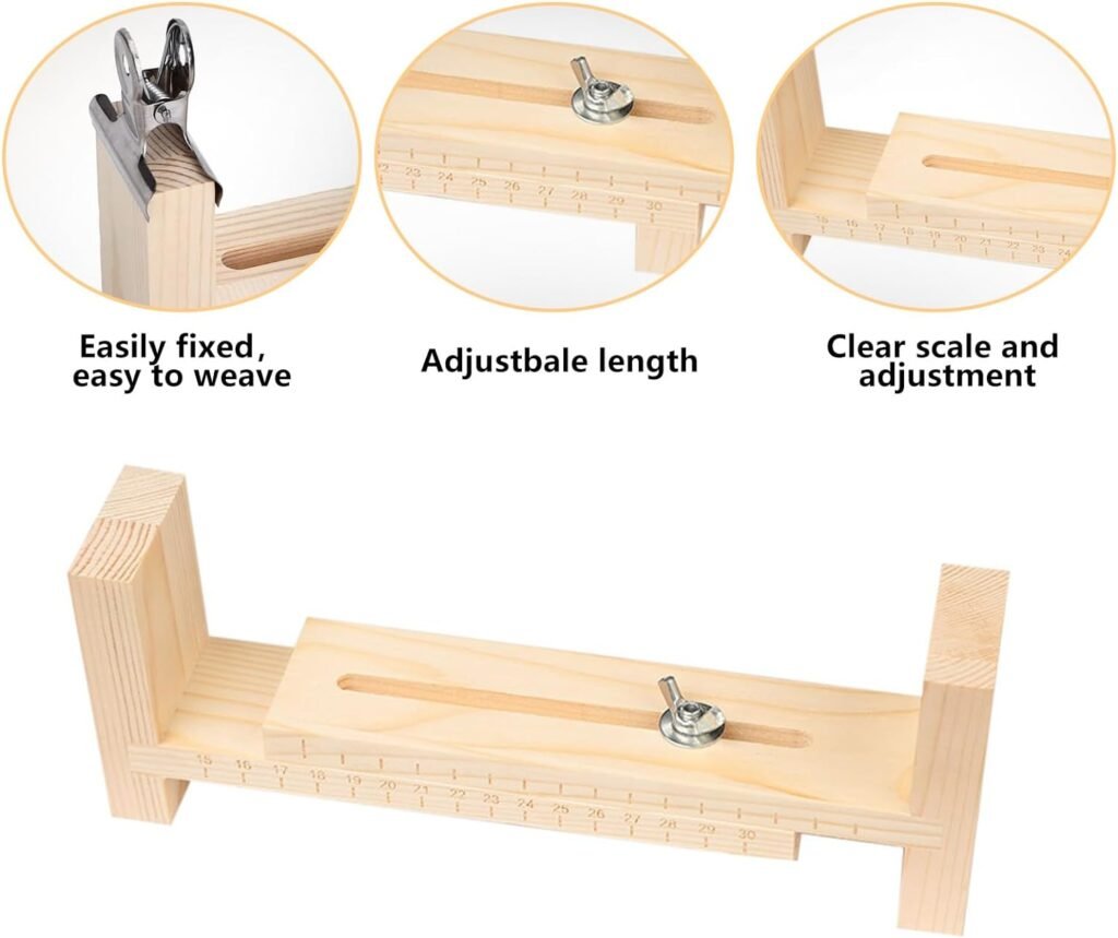 Xximuim Wooden Jig Bracelet Maker, Adjustable Paracord Jig Bracelet Maker U Shape Wooden Frame Bracelet Jig Kit DIY Wristband Rope Knot Braided Fixing Tools
