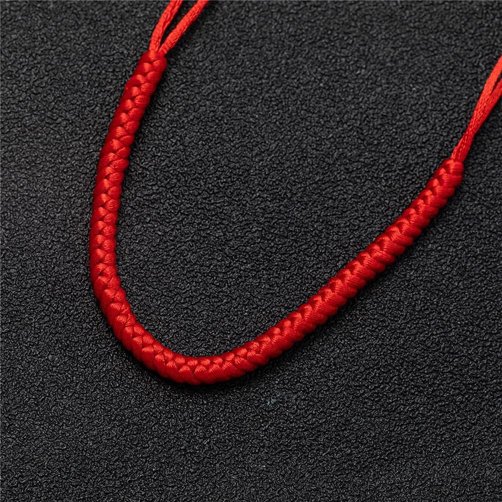 2PCS String Bracelets for Women Men Handmade Red Black Buddhist Tibetan Woven Rope Bracelet for Protection and Luck Friendship Bracelet